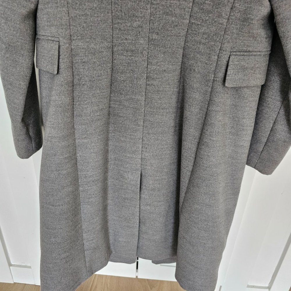 Topshop Grey Double Breasted Nancy Coat w/ Removable Faux Fur Collar 6 Like New - Picture 14 of 16